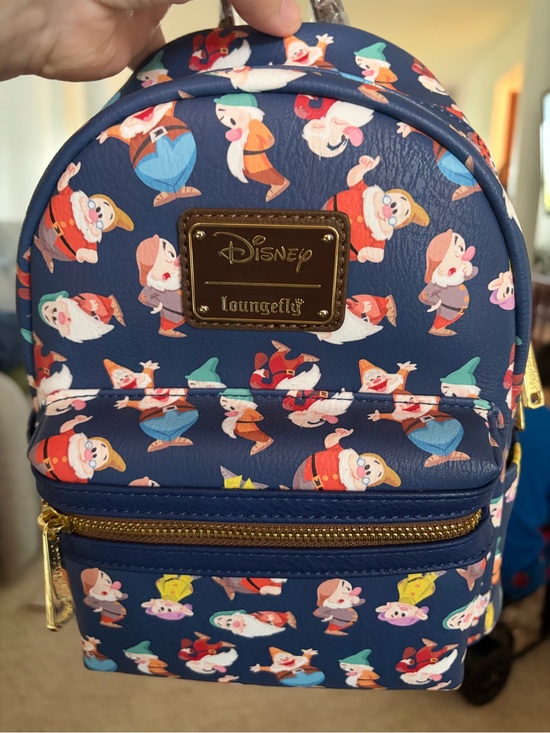Loungefly Handbags - Loungefly Navy Blue Disney Seven Dwarfs Mini Backpack
